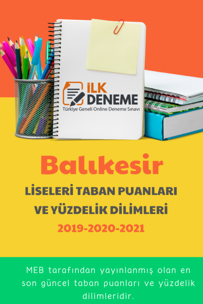 Balıkesir Liseleri 2023 Taban Puanları Ve Yüzdelik Dilimleri